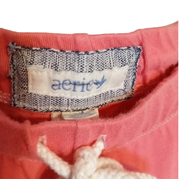 Aerie women's drawstring cotton lounge pants coral Size Medium - Picture 3 of 6
